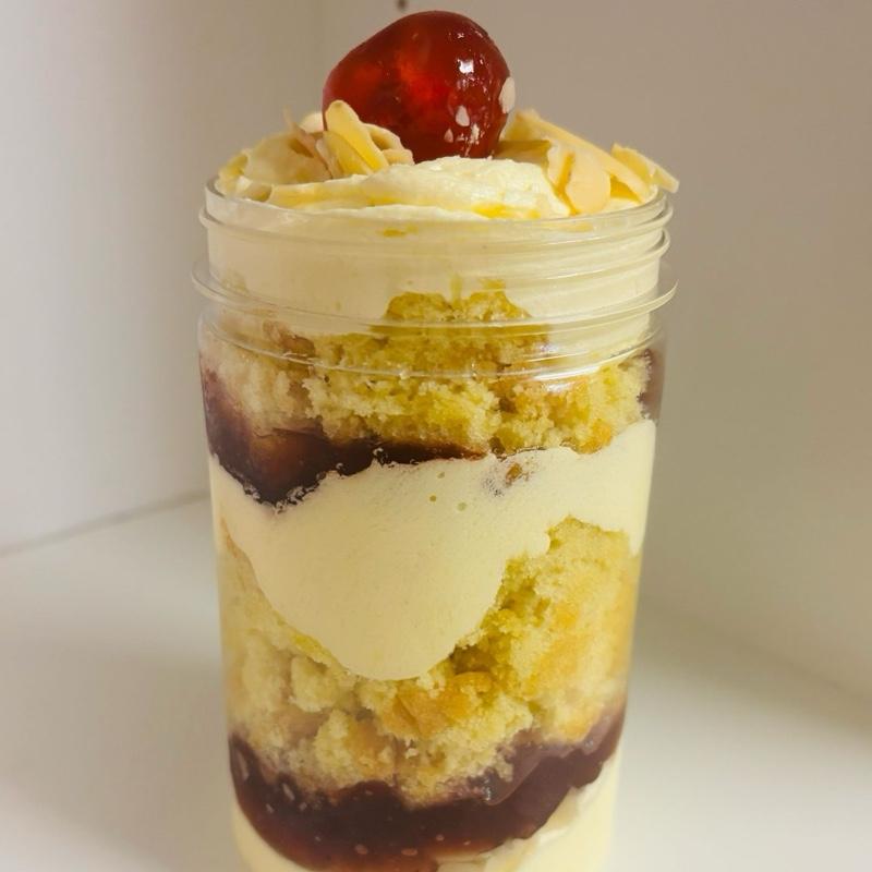 Cherry Bakewel Cake Jar