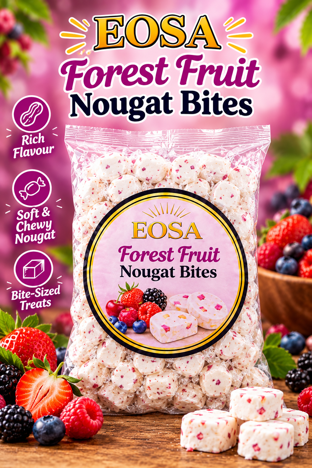 Forest Fruit Nougat Bites