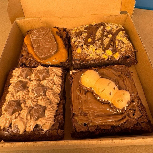 4 PIECE BROWNIE BOX - BUENO, MILKYWAY, CRUNCHIE & CARAMEL FREDDO