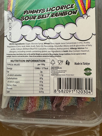 1KG Sour Rainbow Belts Tub