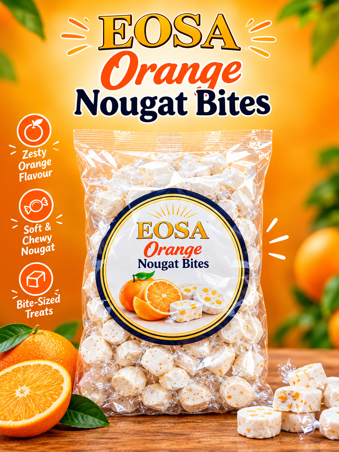 Orange Nougat Bites
