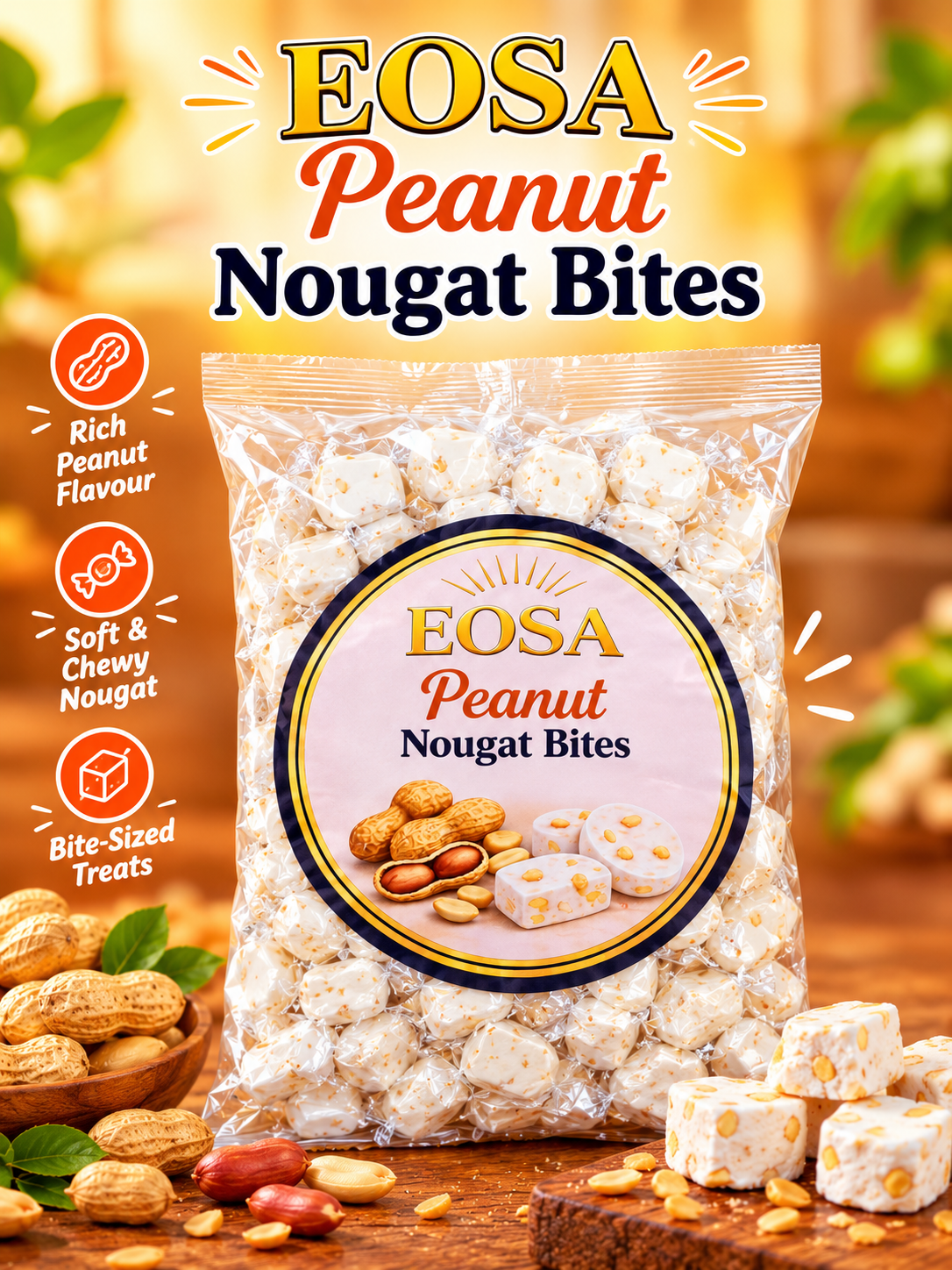 Peanut Nougat Bites