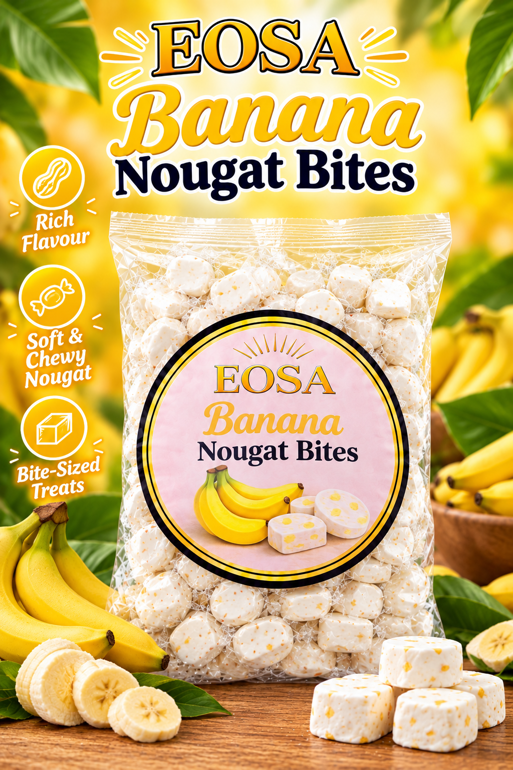 Banana Nougat Bites