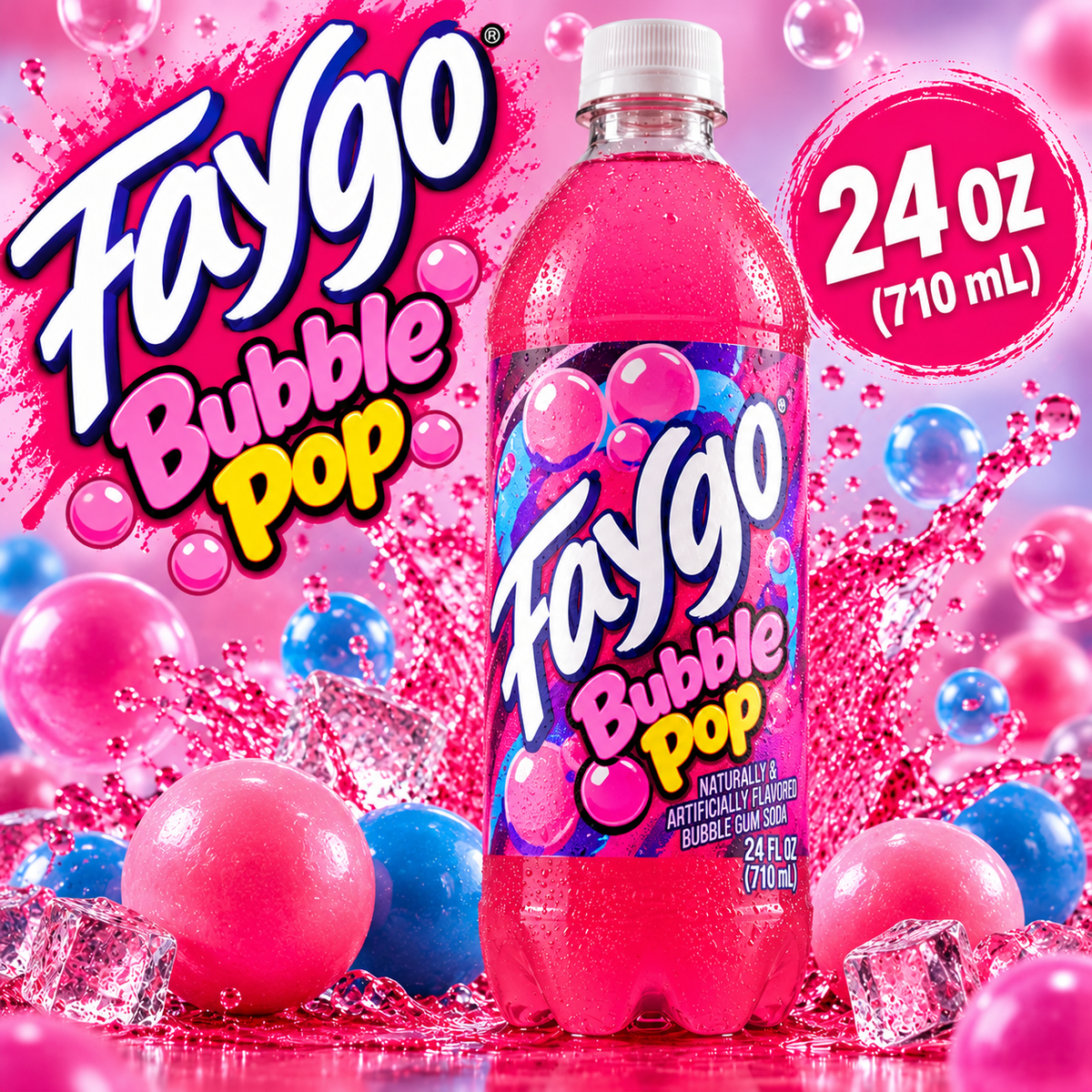 Faygo Bubble Pop Soda – 24oz (710ml)