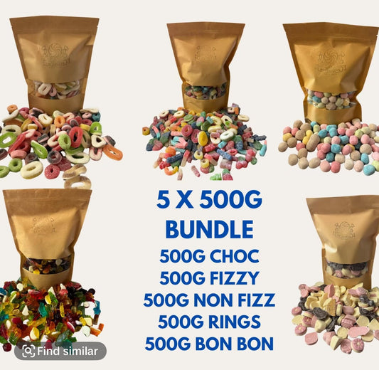 5 X 500G SWEET POUCHES - MH SWEETS