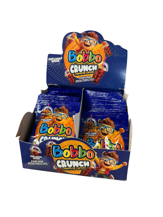 Bobbo Crunch Popping Candy Full BOX -  40 Packs in Box - Strawberry or Cola - Best Before December 2026