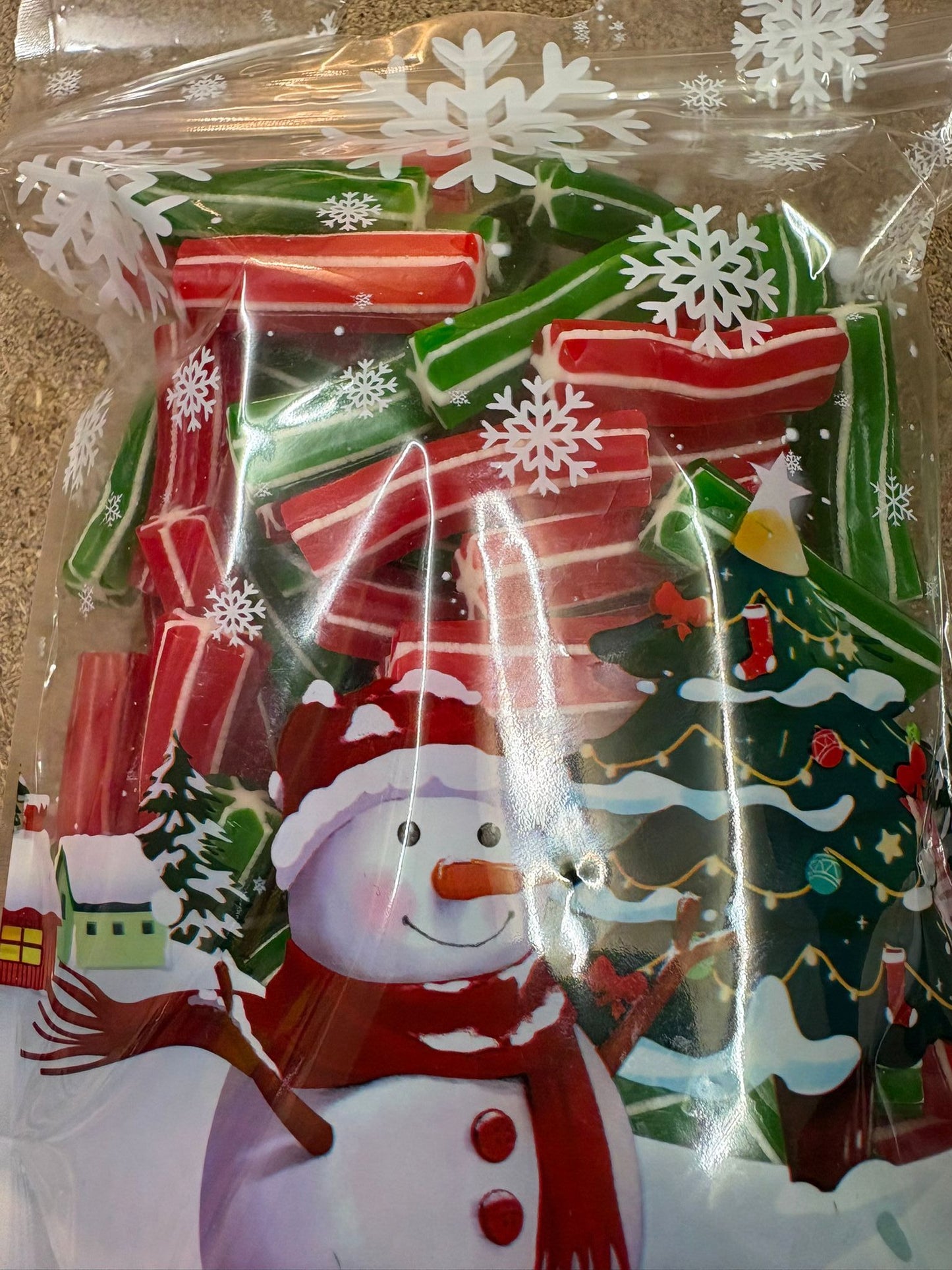 400G RED AND WHITE POLES CHRISTMAS SWEET POUCH