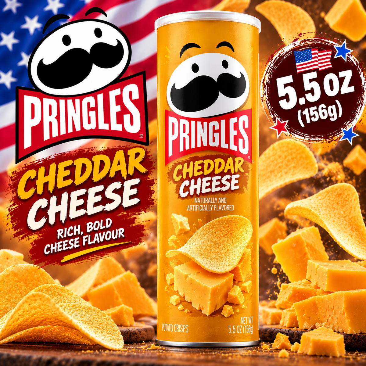American Pringles Cheddar Cheese – 5.5oz (156g)